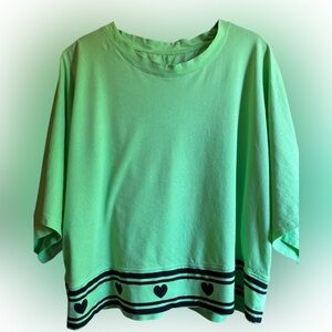 New York & Company Green Short Sleeve Tee